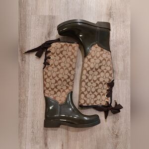 Coach Tristee Rubber Boots Size 8